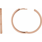 14K Rose Hinged 25 mm Hoop Earrings