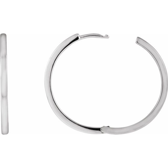 Sterling Silver Hinged 25 mm Hoop Earrings