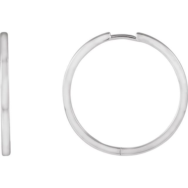 Sterling Silver Hinged 25 mm Hoop Earrings