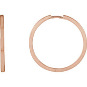 14K Rose Hinged 25 mm Hoop Earring