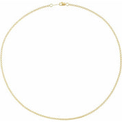 14K Yellow Gold 2 mm Rolo Chain Necklace in Various Lengths