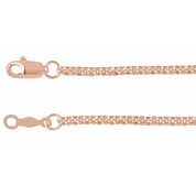 14K Rose Gold 2 mm Rolo Chain Necklace in Multiple Lengths