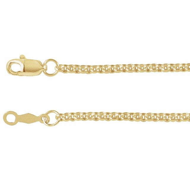 14K Yellow Gold-Filled 2 mm Rolo Chain Available by the Inch with Recycled Metal Options