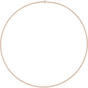 14K Rose Gold 2 mm Rolo Chain Necklace in Multiple Lengths