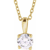 14K Yellow 1 CT Natural Diamond 18" Necklace