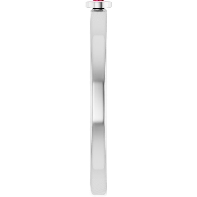 Platinum 2 mm Lab-Grown Ruby Ring