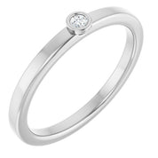 Sterling Silver 2 mm Natural White Sapphire Ring