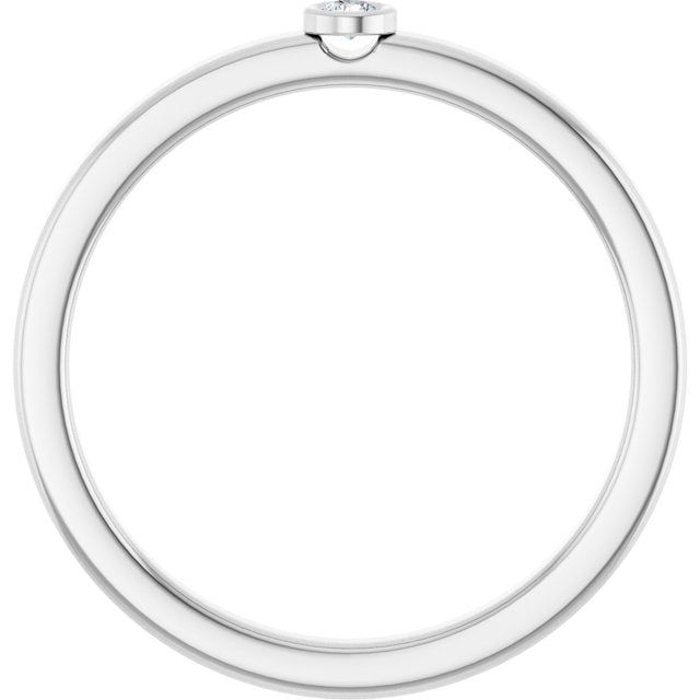 Sterling Silver 2 mm Natural White Sapphire Ring