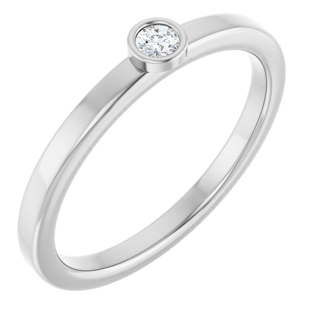 Sterling Silver 2.5 mm Natural White Sapphire Ring