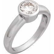 14K White 1/4 CTW Diamond Bezel-Set Engagement Ring