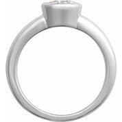 14K White 1/4 CTW Diamond Bezel-Set Engagement Ring