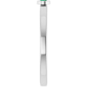 Sterling Silver 2.5 mm Lab-Grown Emerald Ring
