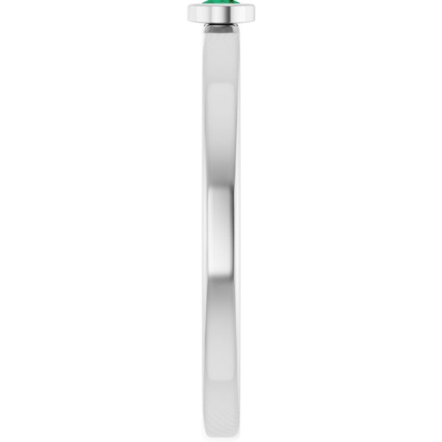 Sterling Silver 2.5 mm Lab-Grown Emerald Ring