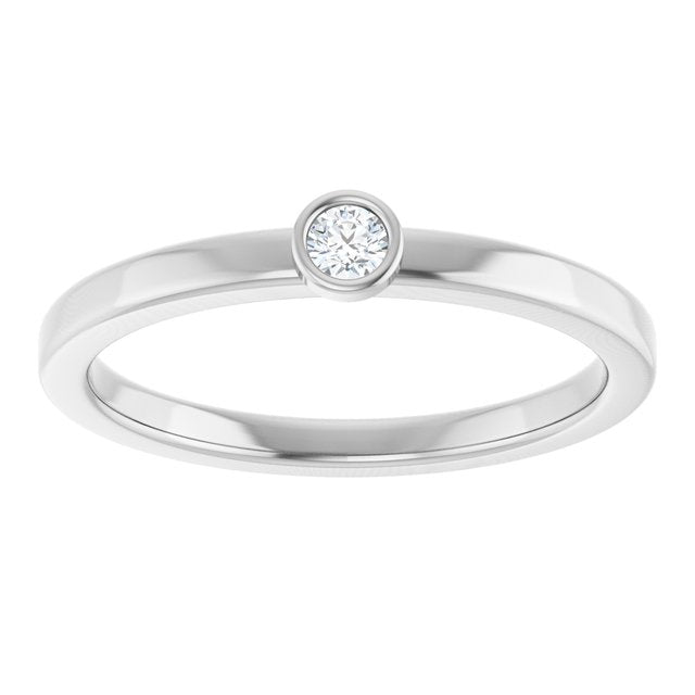 Sterling Silver 2.5 mm Natural White Sapphire Ring