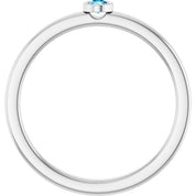Sterling Silver 2.5 mm Natural Aquamarine Ring