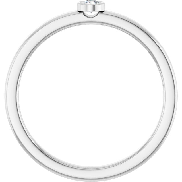 Sterling Silver 2.5 mm Natural White Sapphire Ring