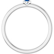 Sterling Silver 2.5 mm Lab-Grown Blue Sapphire Ring