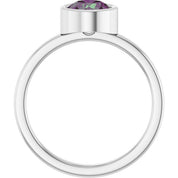 Platinum 6.5 mm Lab-Grown Alexandrite Ring