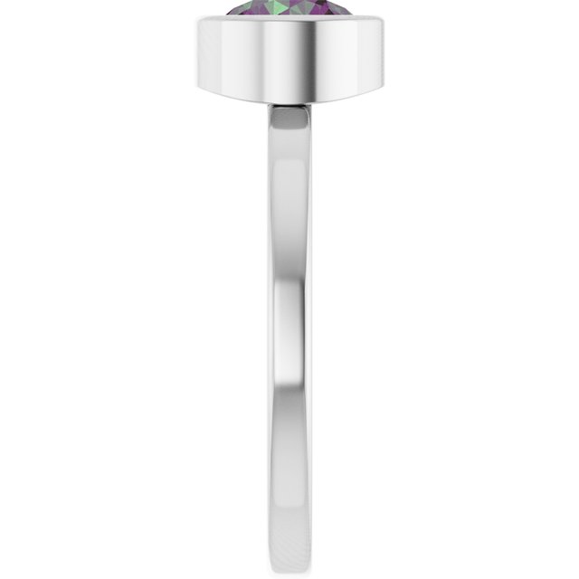 Platinum 6.5 mm Lab-Grown Alexandrite Ring