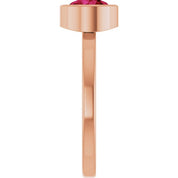 14K Rose 6.5 mm Lab-Grown Ruby Ring