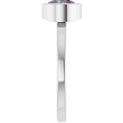 Sterling Silver 6.5 mm Lab-Grown Alexandrite Ring