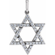 14K White 3/8 CTW Lab-Grown Diamond Star of David Pendant