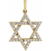 14K Yellow 3/8 CTW Lab-Grown Diamond Star of David Pendant