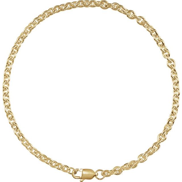 14K Yellow Gold-Filled 2.8 mm Cable Chain by the Inch and Various Lengths
