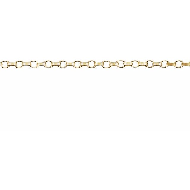 14K Yellow Gold 1.3 mm Rolo Chain Necklace by the Inch in Various Lengths