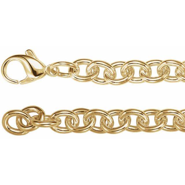 14K Yellow Gold-Filled 7.75 mm Cable Chai Bracelet