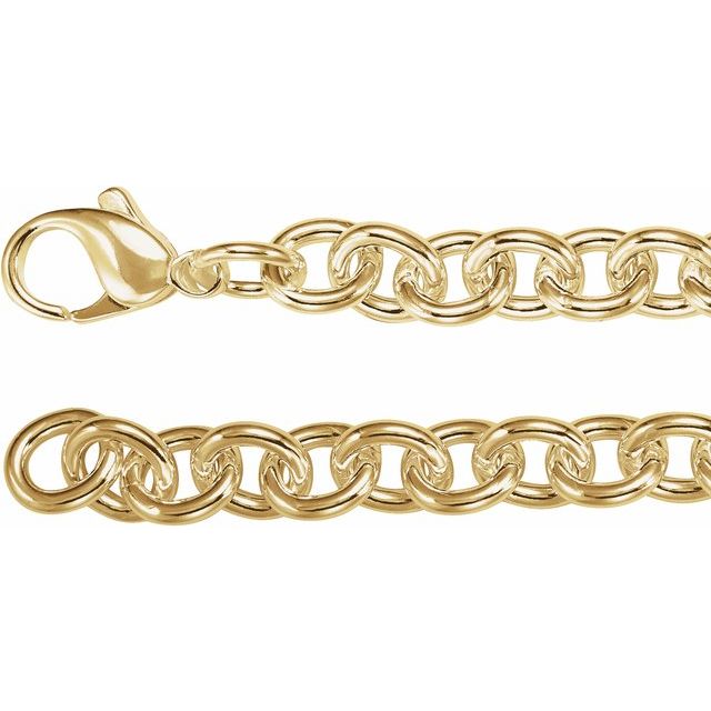 14K Yellow Gold-Filled 7.75 mm Cable Chai Bracelet