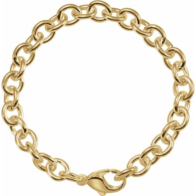 14K Yellow Gold-Filled 7.75 mm Cable Chai Bracelet
