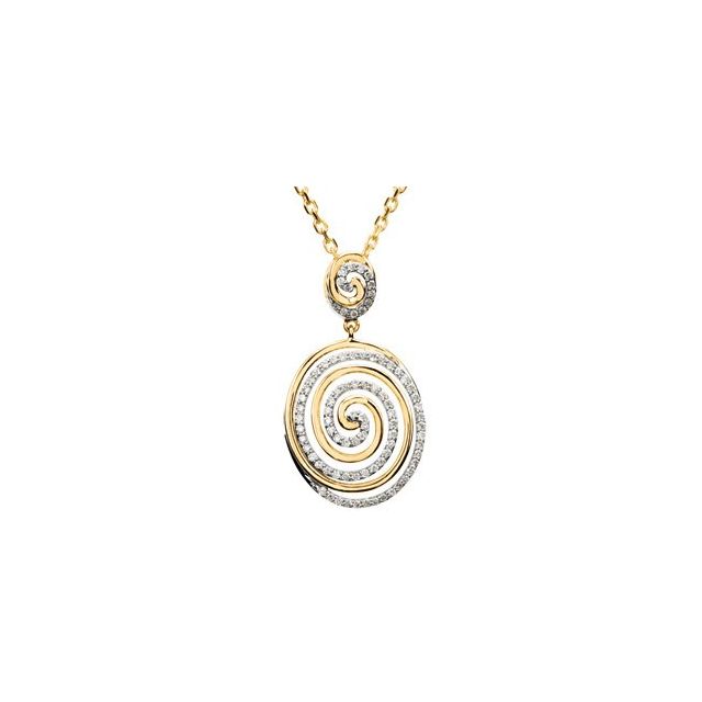 14K Yellow/White 1/2 CTW Diamond Circle 18" Necklace