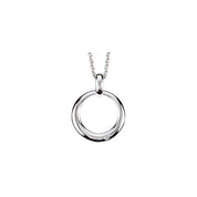 Sterling Silver .01 CT Natural Diamond Circle 18" Necklace