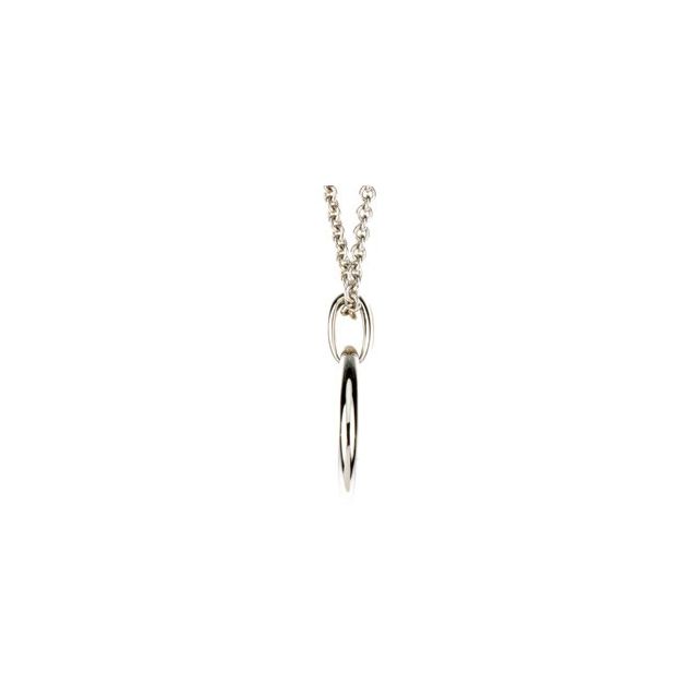 Sterling Silver .01 CT Natural Diamond Circle 18" Necklace