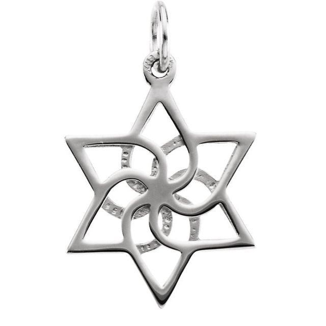 Sterling Silver 16.5x14.75 mm Star of David Pendant