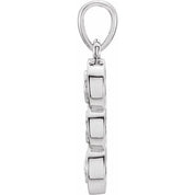 14K White 1/4 CTW Natural Diamond Three-Stone Pendant