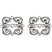 14K White .08 CTW Natiral Diamond Earring Jackets with 5.7 mm ID