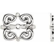 14K White .08 CTW Natiral Diamond Earring Jackets with 5.7 mm ID
