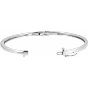 14K White 1/4 CTW Natural Diamond Bangle 6" Bracelet