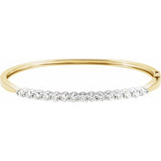 14K Yellow/White 2 1/8 CTW Natural Diamond Bangle 7" Bracelet