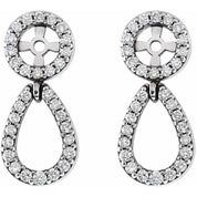 14K White 1/3 CTW Natural Diamond Earring Jackets