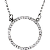 14K White 1/6 CTW Natural Diamond Circle 16" Necklace
