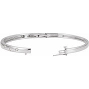 14K White 1/2 CTW Natural Diamond Bangle 6 3/4" Bracelet