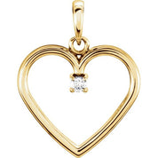 14K Yellow .03 CTW Natural Diamond Heart Pendant