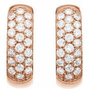14K Natural and Lab-Grown Pave Set Diamond Hoop Earrings