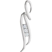 14K White 1/4 CTW Natural Diamond Freeform Pendant