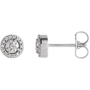 14K White 1/4 CTW Natural Diamond Halo-Style Earrings