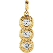 14K Yellow 1/3 CTW Natural Diamond Three-Stone Pendant