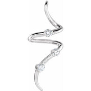14K White 3/8 CTW Natural Diamond Three-Stone Pendant